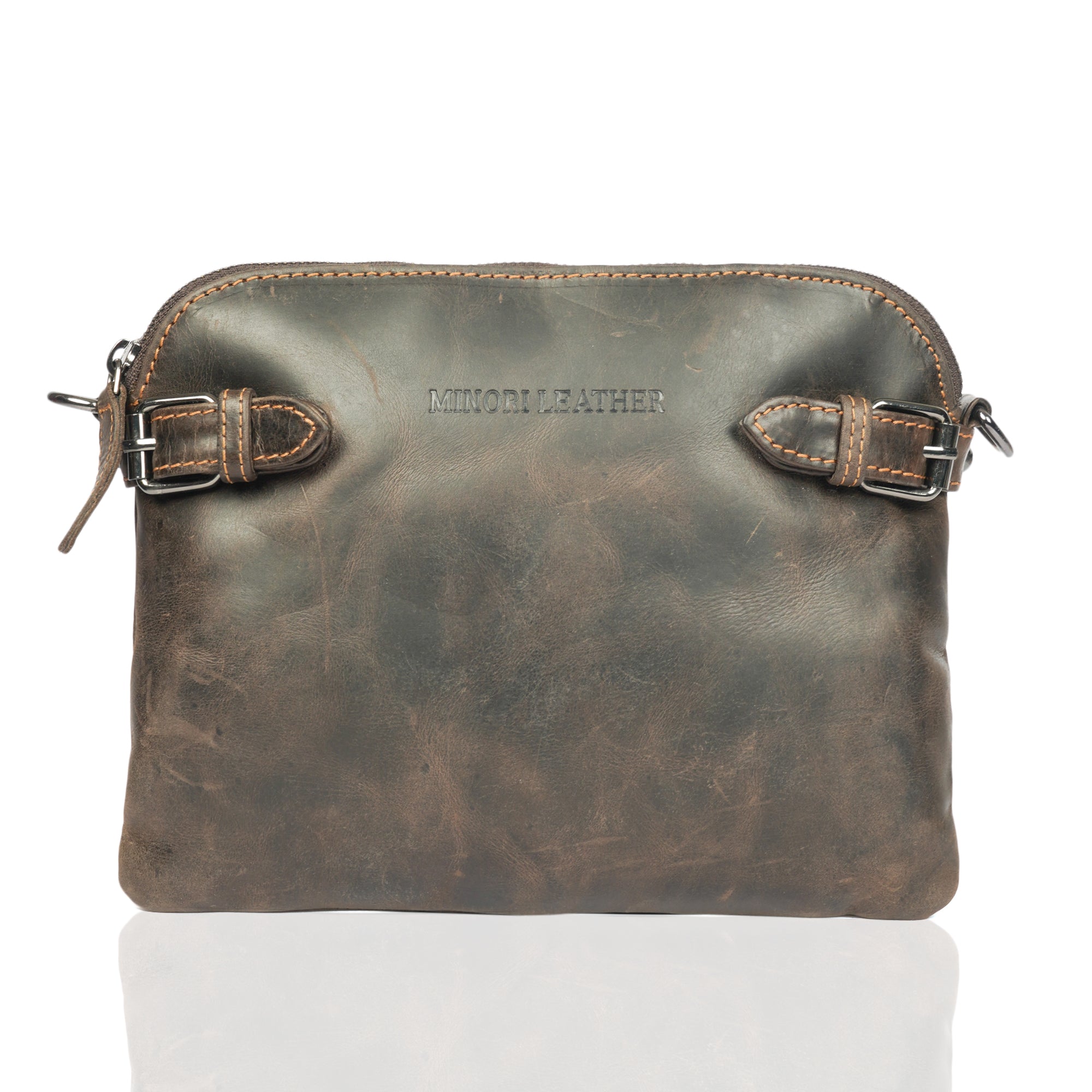 Sofia Crossbody Wristlet Brown - Minori Leather