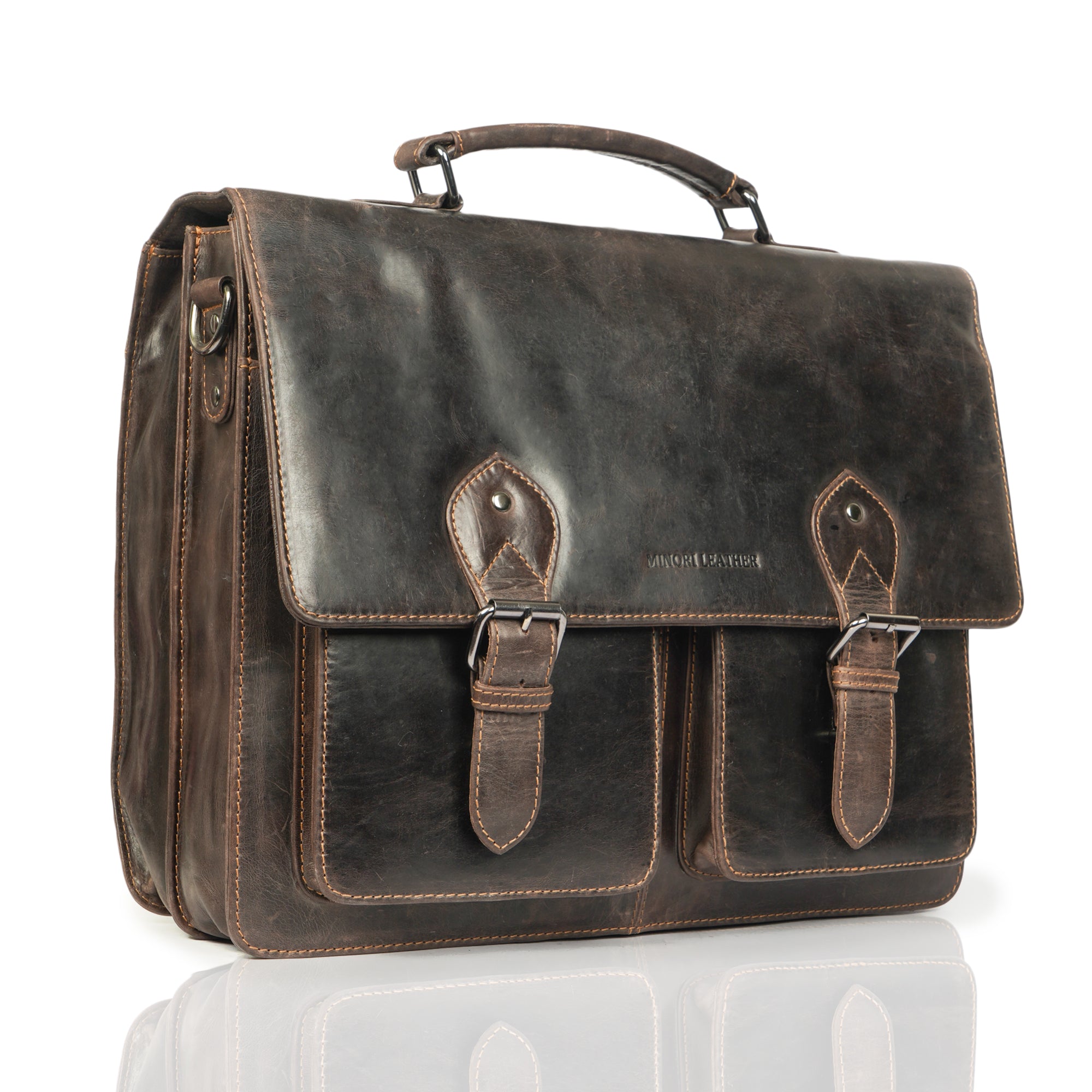 Cambridge Leather Briefcase Bag – Unisex - Minori Leather