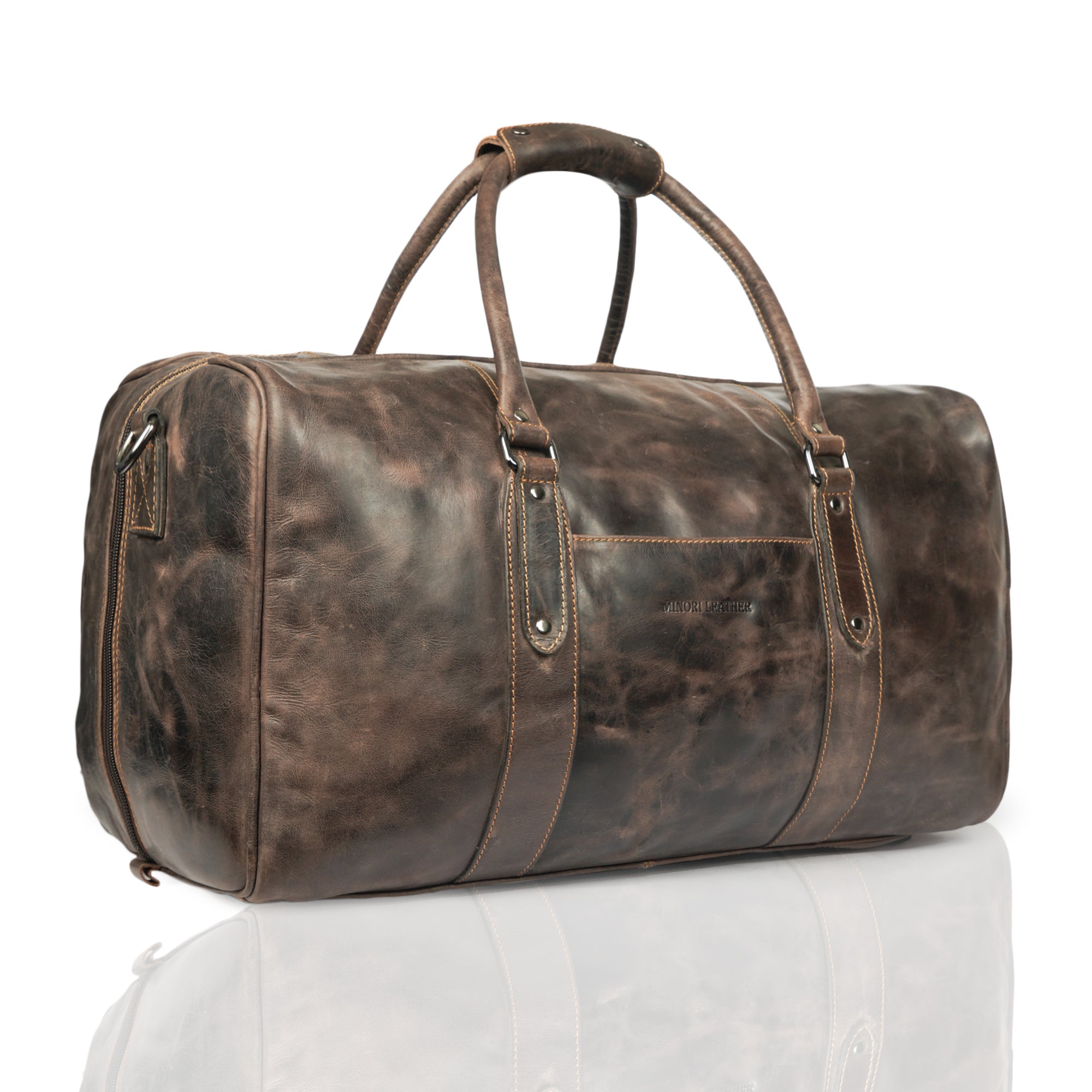 Riley Duffle Brown - Minori Leather