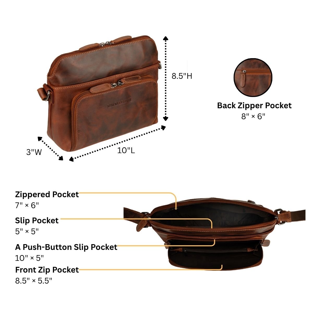 Siena Leather Crossbody Bag - Minori Leather
