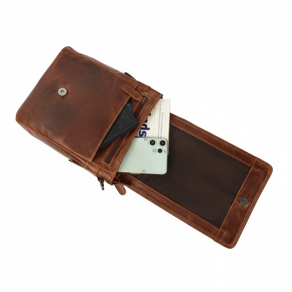 Knox Crossbody Chestnut - Minori Leather